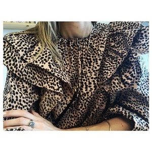 Ulla Johnson Leopard Print Caasi Blouse